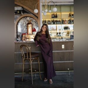 Georgie Polka Dot Dress - Mahogany